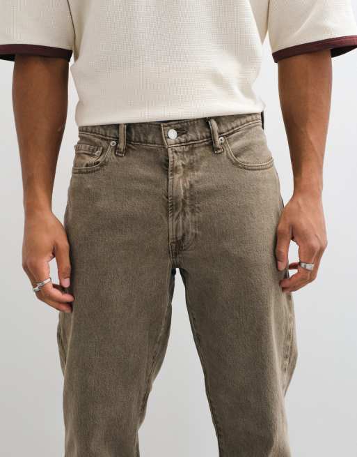 Abercrombie & Fitch jean relaxed marron délavé, 5 de 5