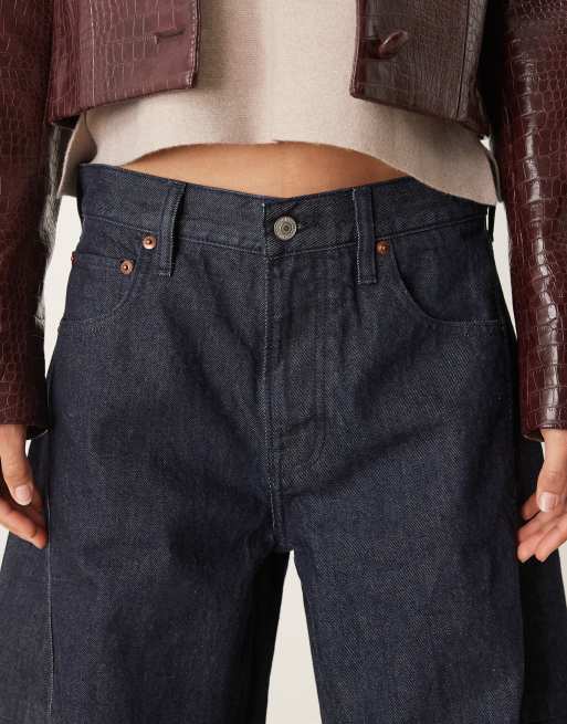 Abercrombie & Fitch - Jeans ampi a palloncino blu indaco, 5 di 5