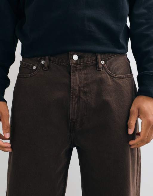 Abercrombie & Fitch - Jeans ampi marroni, 4 di 5