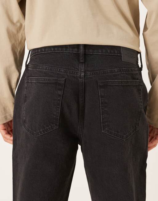 Abercrombie & Fitch - Jeans ampi neri sportivi elasticizzati, 4 di 5