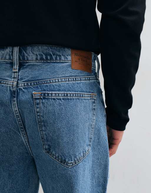 Abercrombie & Fitch jeans baggy lavaggio blu medio, 4 di 5