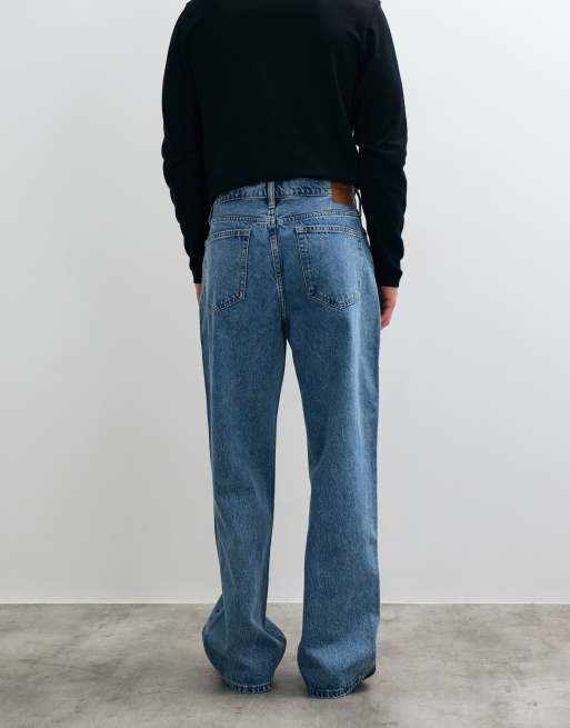 Abercrombie & Fitch jeans baggy lavaggio blu medio, 5 di 5