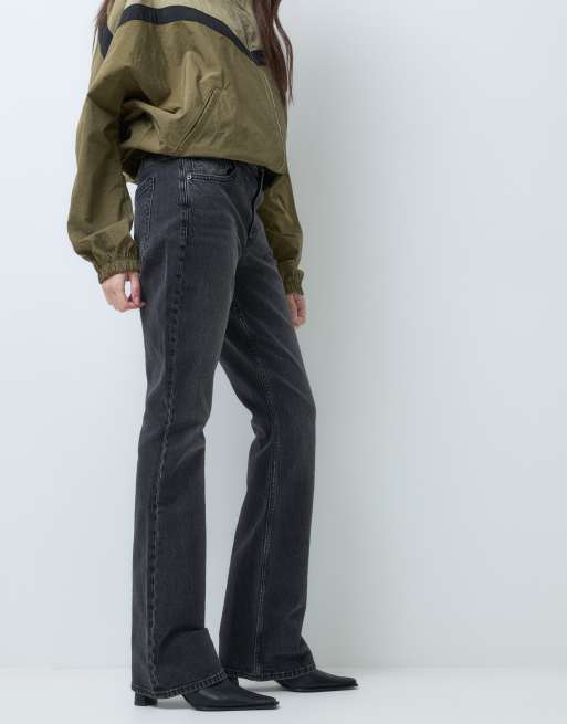 Abercrombie & Fitch jeans bootcut a vita alta neri, 2 di 5