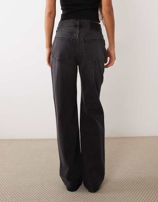 Abercrombie & Fitch - Jeans comodi dritti stile anni '90 nero slavato, 2 di 5