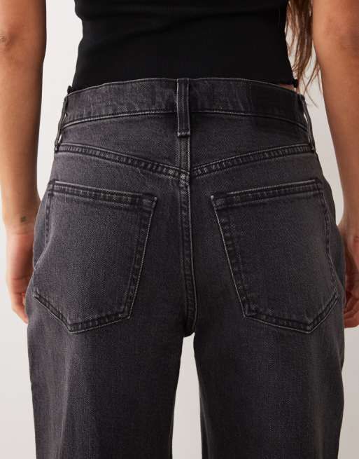 Abercrombie & Fitch - Jeans comodi dritti stile anni '90 nero slavato, 3 di 5