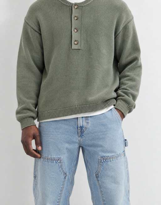 Abercrombie & Fitch jeans da lavoro comodi lavaggio blu medio, 6 di 10