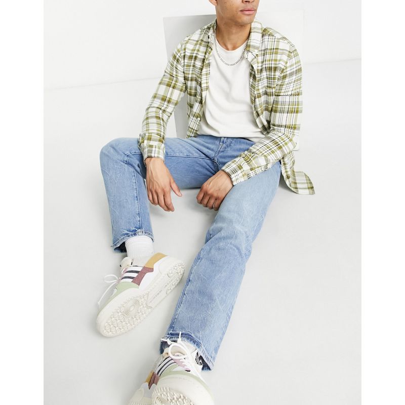 FiPv6 Uomo Abercrombie & Fitch - Jeans dritti anni '90 invecchiati lavaggio medio