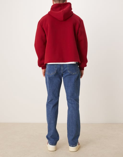 Abercrombie & Fitch - Jeans dritti athletic fit lavaggio blu medio, 3 di 5