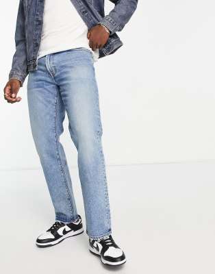 Abercrombie & Fitch - Jeans dritti con lavaggio medio vintage leggermente invecchiati