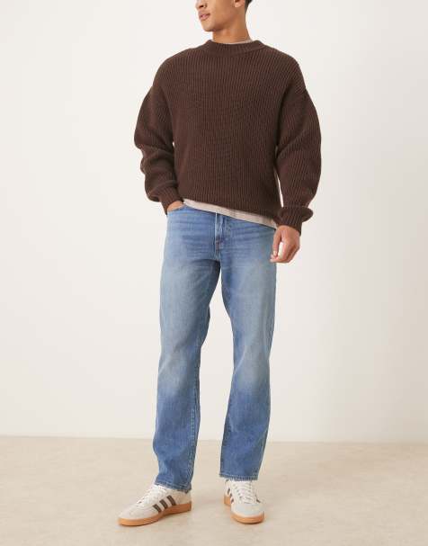 Abercrombie & Fitch - Jeans dritti stretch vintage lavaggio blu medio - view 1