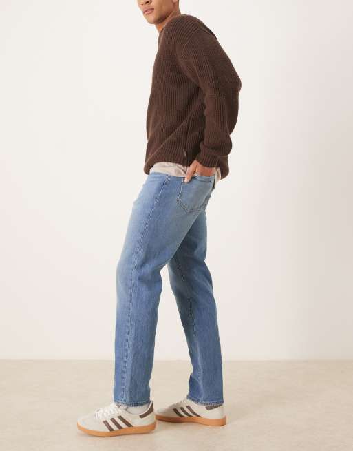 Abercrombie & Fitch - Jeans dritti stretch vintage lavaggio blu medio, 2 di 5