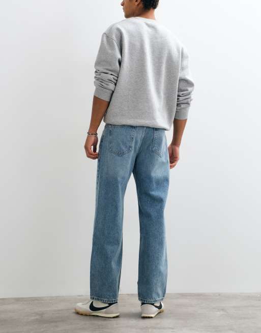 Abercrombie & Fitch jeans i afslappet pasform i lyseblå vask, 3 af 5