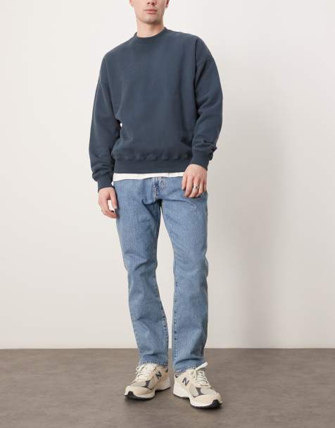 Abercrombie & Fitch – Jeans in blauer Waschung mit geradem Bein - view 1