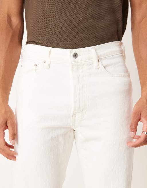 Abercrombie & Fitch - Jeans met rechte pijpen in wit, 4 van 5