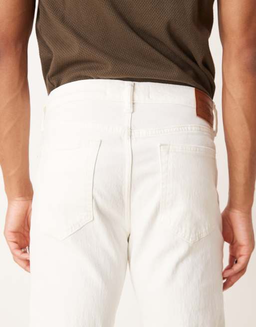 Abercrombie & Fitch - Jeans met rechte pijpen in wit, 5 van 5