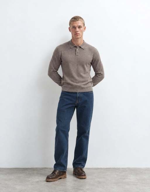 Abercrombie & Fitch jeans straight fit elasticizzati in lavaggio blu indaco, 9 di 9