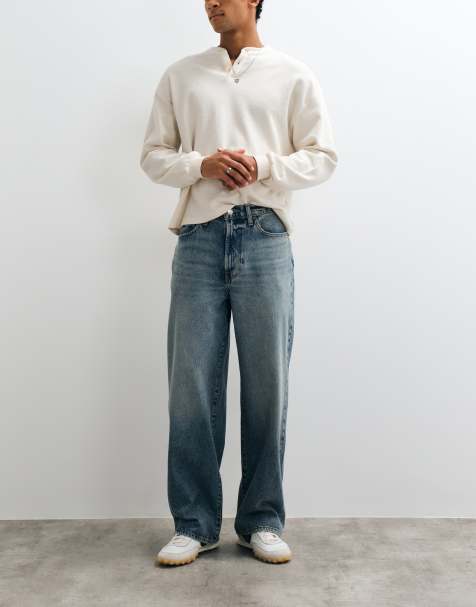 Abercrombie & Fitch jeans ultra baggy à délavage bleu vintage - view 1
