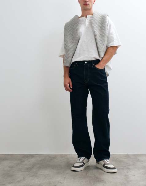 Abercrombie & Fitch jeansy o prostym kroju w surowym niebieskim odcieniu - view 1