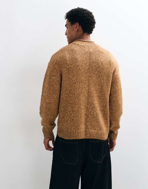 Abercrombie & Fitch jersey de punto con cuello simulado en camel, 5 de 5