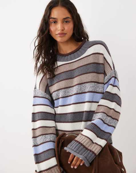 Abercrombie & Fitch - jersey de punto holgado a rayas multicolor - view 1