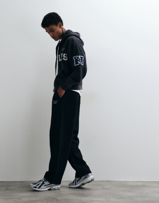 Abercrombie & Fitch jogger à ourlets ouverts noir avec logo, 2 de 5