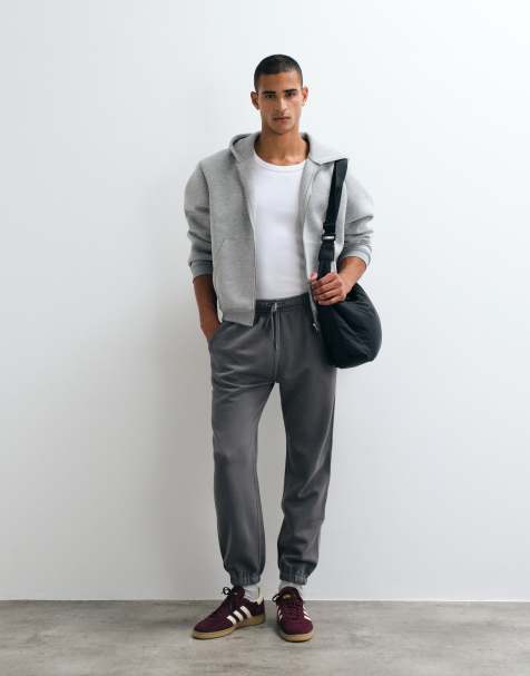 Abercrombie & Fitch jogger essentiel à revers gris - view 1