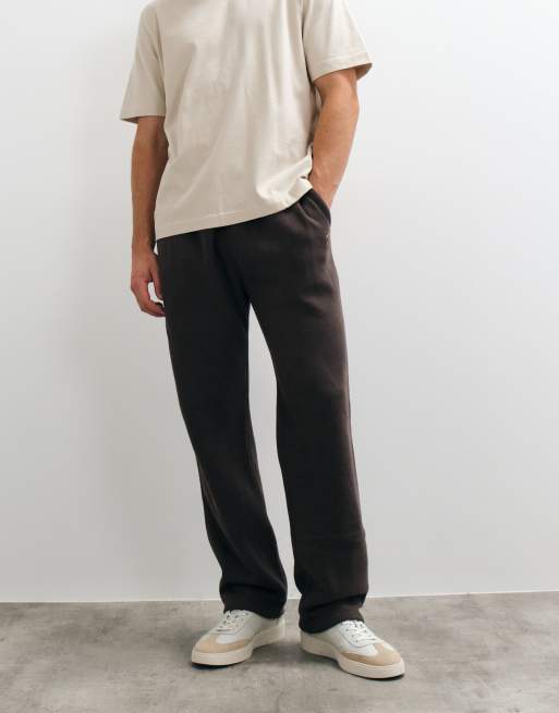 Abercrombie & Fitch joggers a gamba dritta con logo iconico, marroni, 3 di 5