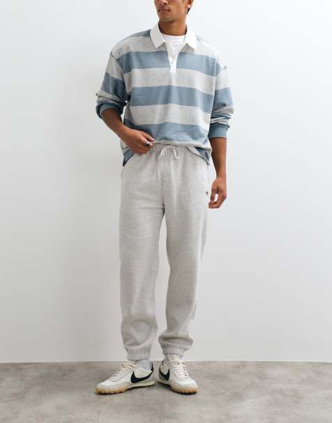 Abercrombie & Fitch joggers con logo Icon y bajo con vuelta en gris claro - view 1