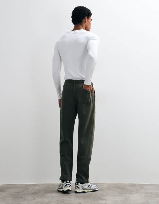Abercrombie & Fitch joggers de pernera recta con logo icon en caqui, 5 de 5