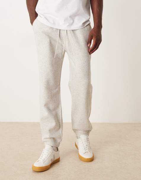 Abercrombie & Fitch - Joggers grigi in pile con fondo elasticizzato e logo - view 1