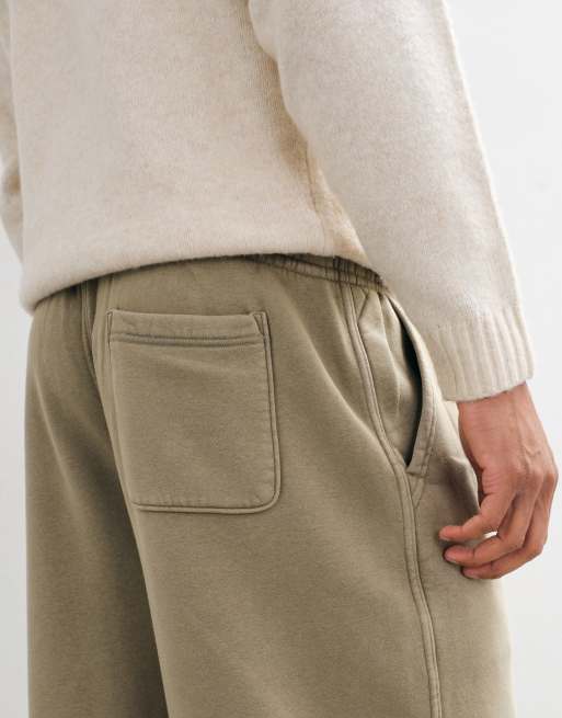 Abercrombie & Fitch joggers ultra amples à ourlet ouvert en pierre, 4 de 5