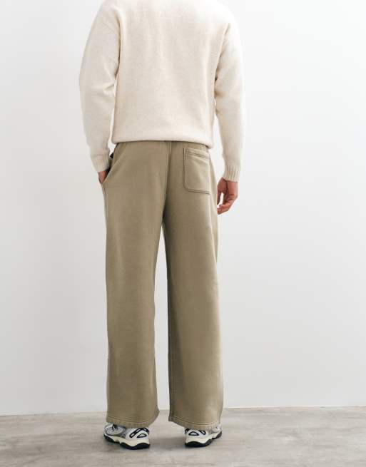 Abercrombie & Fitch joggers ultra amples à ourlet ouvert en pierre, 5 de 5