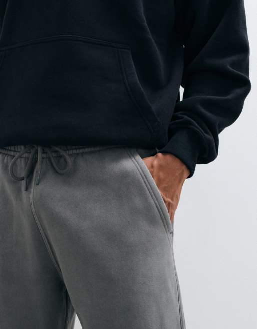 Abercrombie & Fitch joggingbukser med lige ben i gråvasket, 4 af 5