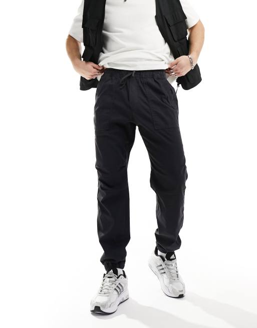 Abercrombie & Fitch – Jogginghose aus Webstoff in verwaschenem Anthrazit im Utility-Stil