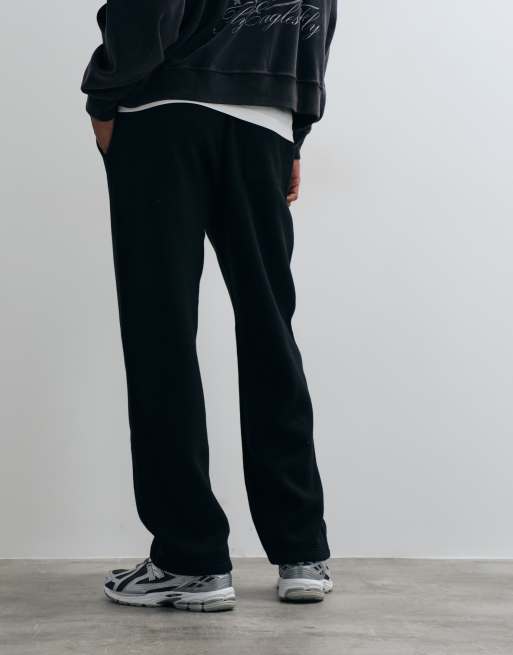 Abercrombie & Fitch Jogginghose mit offenem Saum in Schwarz, 4 von 5