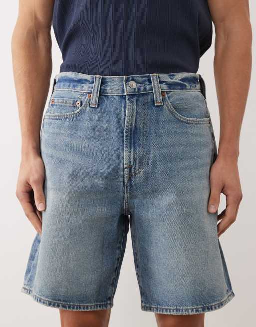 Abercrombie & Fitch - Jorts ampi lavaggio blu medio, 5 di 5