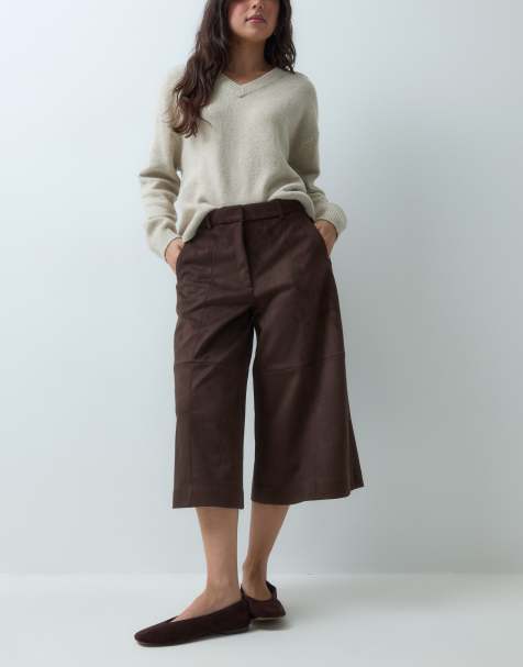 Abercrombie & Fitch jupe-culotte taille haute marron - view 1