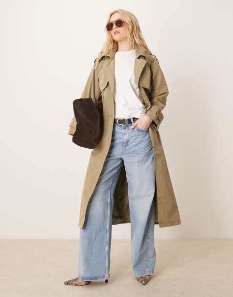 Abercrombie & Fitch – Kakifärgad trenchcoat i lång modell - view 1