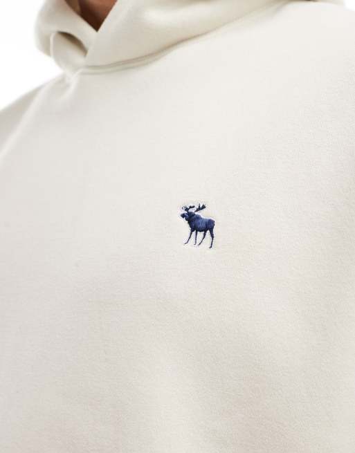 Abercrombie & Fitch – Kapuzenpullover in Beige mit aufgesticktem Logo, 2 von 4