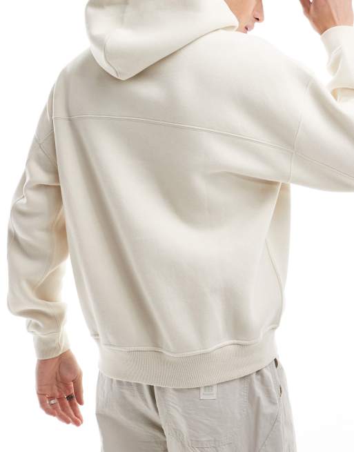 Abercrombie & Fitch – Kapuzenpullover in Beige mit aufgesticktem Logo, 4 von 4