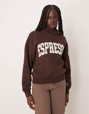 Abercrombie & Fitch - Kapuzenpullover in Braun mit Print-Brown