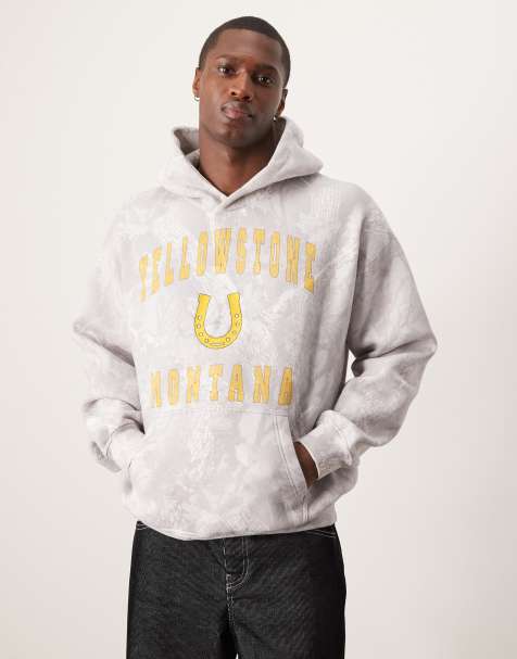 Abercrombie & Fitch – Kapuzenpullover in Grau mit „Montana“-Grafik - view 1