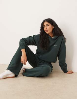 Abercrombie & Fitch - Kapuzenpullover in Grün mit Logo auf der Brust, Kombiteil