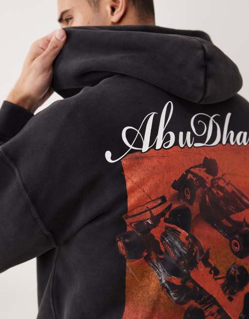 Abercrombie & Fitch – Kapuzenpullover in Schwarz mit Formel 1-Grafikmotiv, 5 von 5