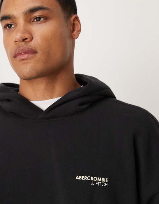 Abercrombie & Fitch – Kapuzenpullover in Schwarz mit Logoprint vorne auf der Tasche, 5 von 5