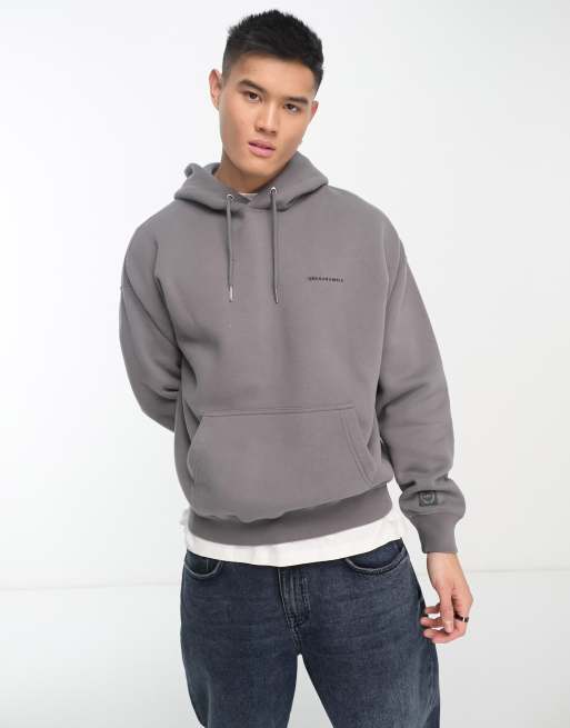 Abercrombie & Fitch – Kapuzenpullover in verwaschenem Grau mit superkleinem Logo, 4 von 4