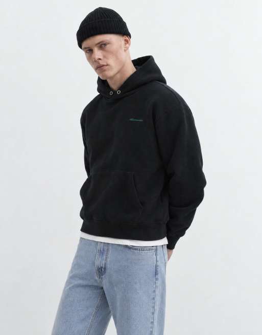 Abercrombie & Fitch Kapuzenpullover mit Schriftzug-Logo in Schwarz, 6 von 9