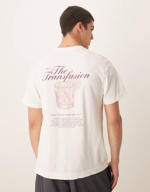 Abercrombie & Fitch - Klassiek T-shirt met motiefprint op de achterkant in wit