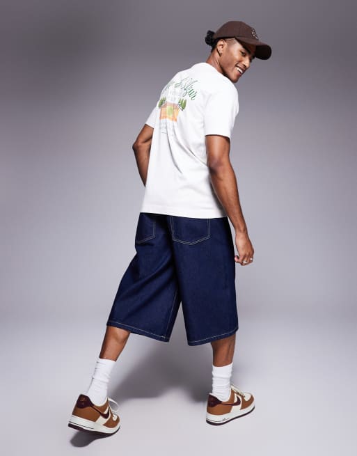 Abercrombie & Fitch - Klassiek T-shirt met tennisprint op de achterkant in wit