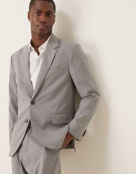 Abercrombie & Fitch – Klassischer, einreihiger Anzugblazer in Grau, Kombiteil - view 1